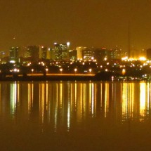 Brasilia at night with Lago Norte